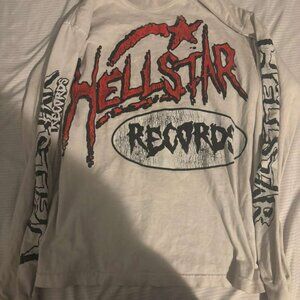 HELLSTAR “RECORDS” LONGSLEEVE TSHIRT - SIZE M- (WHITE)